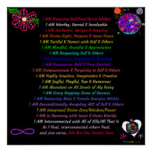 Poster med kraftfulla kosmetiska bekräftelser, 20 