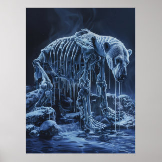 Poster med majestät Polar Bear Skeleton