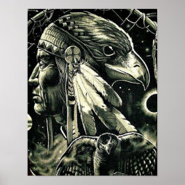 Poster med målning av Native American