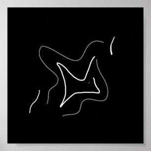 Poster med minimal svartvit abstrakt Art-