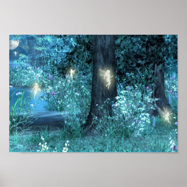 Poster med nattmagiska fairy flight (Framsidan)
