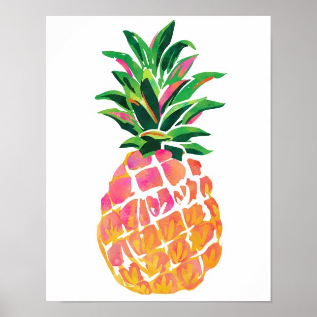 Poster med otropisk anananas - 11 tum x 14 tum (Framsidan)