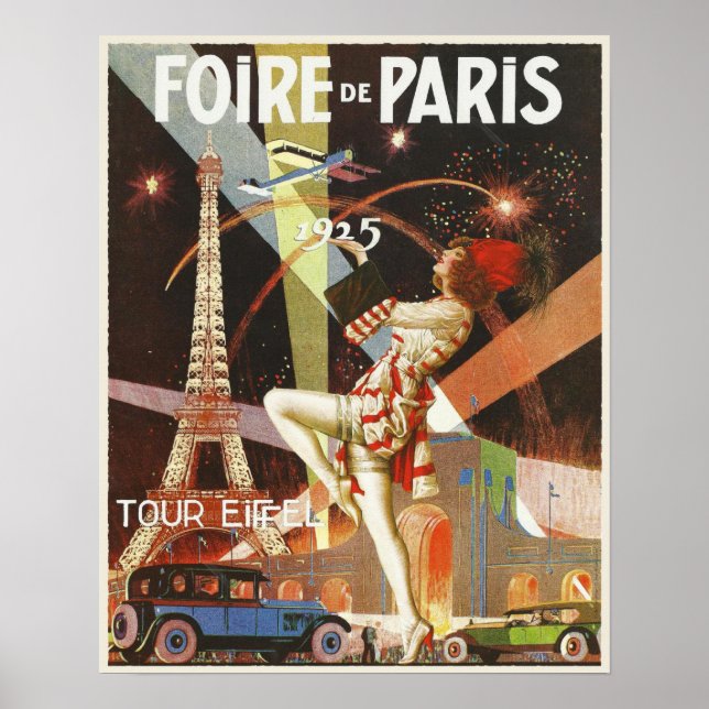 Poster med Paris Art Deco-utskrift från 1920-talet (Framsidan)