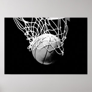 Poster med popup-artikel, basketboll, Boll och net