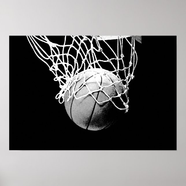 Poster med popup-artikel, basketboll, Boll och net (Framsidan)