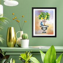 Poster med prickad citron Träd