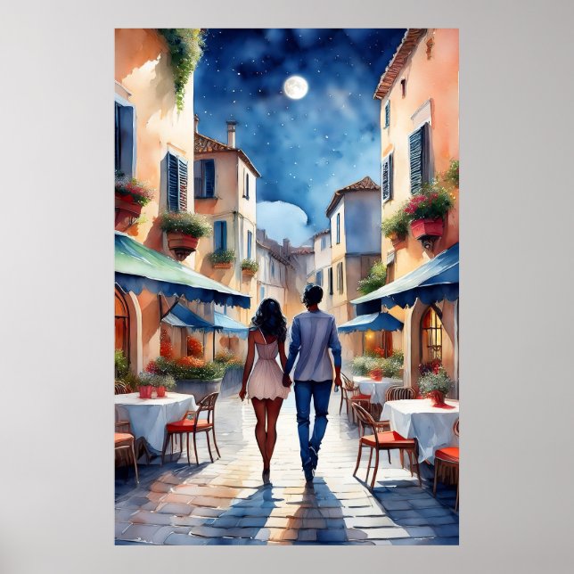 Poster med rullromantiskt par (Framsidan)
