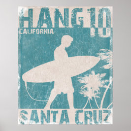 Poster med Santa Cruz Surfer-utskrift