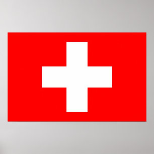 Poster med Schweiz Flagga