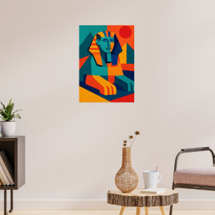Poster med sfinx-färgad popup-bild