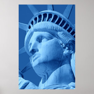 Poster med stäng blå Frihetsgudinnan