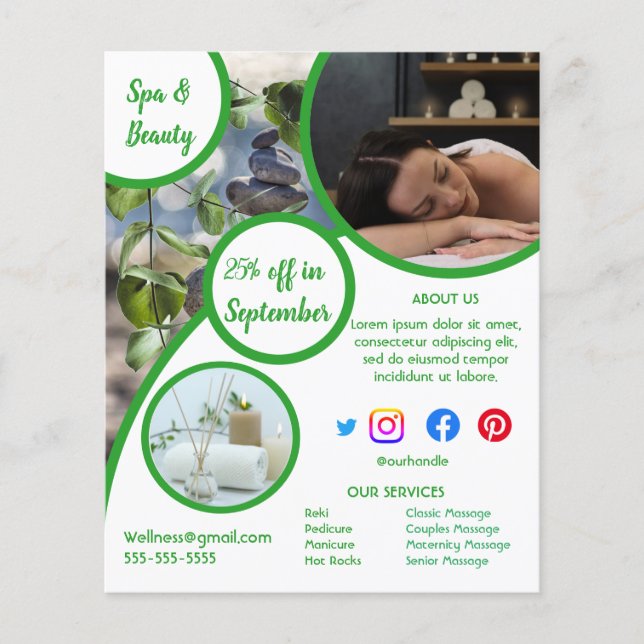 poster med svep i hälsa-centergym flygblad (Framsidan)