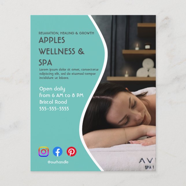 poster med svep i hälsa-centergym flygblad (Framsidan)