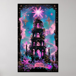 Poster med Torn Tarot Card Witchy