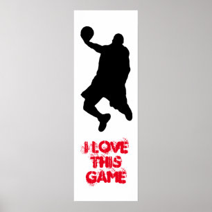 Poster med tryckta basketspelare Silhouette-dörr