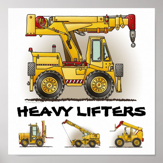 Poster med tunga lifters Crane Lastbil (Framsidan)