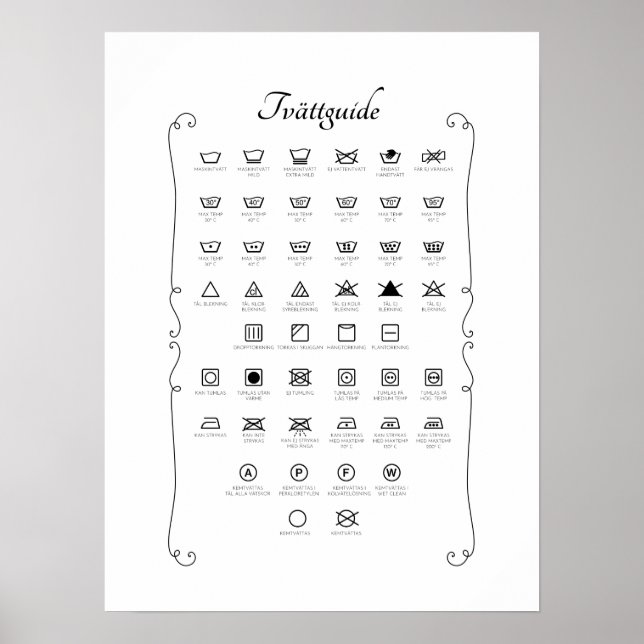 Poster med tvättråd (Framsidan)