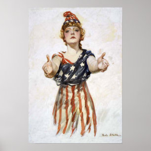Poster med ursprunglig patriotdesign