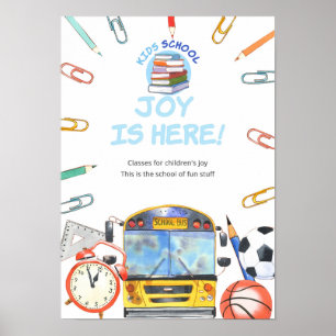 Poster med vattenfärg Back to school