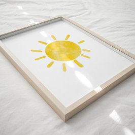 Poster med vattenfärg sol