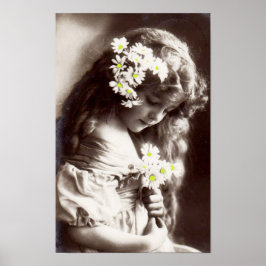 Poster med Vintage Foto av en ung flicka