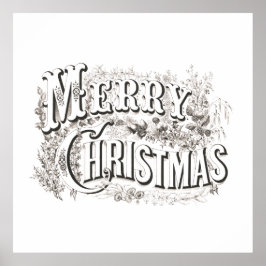 POSTER MED VINTAGE "GOD JUL"-TEXT