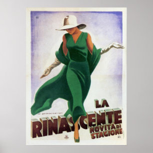 Poster med Vintage Italiensk Mode-utskrift