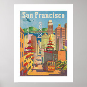 Poster med Vintage San Francisco Motive