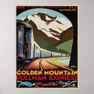Poster med Vintage Ski Resorterar utskrift