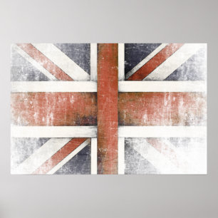 Poster med Vintage Underbara brittiska Flagga