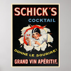 Poster med Vintage Vin reklamutskrift