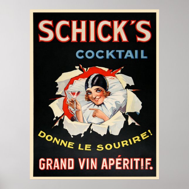 Poster med Vintage Vin reklamutskrift (Framsidan)