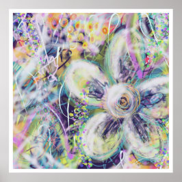 Poster med visuell Blommigt Skriv ut originalbild