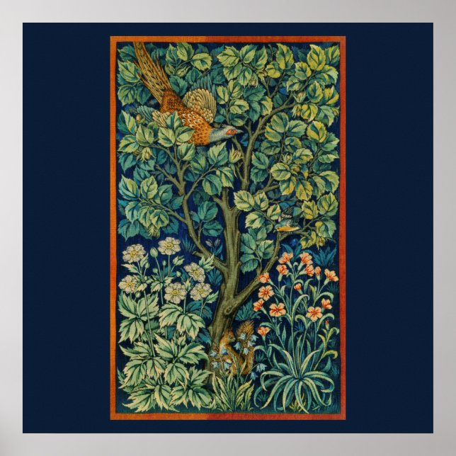 POSTER MED WILLIAM MORRIS "PHEASANT" DESIGN (Framsidan)