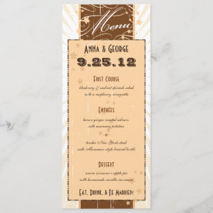 Poster: Meny Cream & Brown Personligt bröllp