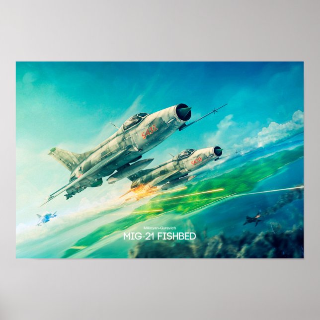 Poster Mikoyan-Gurevich MiG-21 Fishbed (Framsidan)