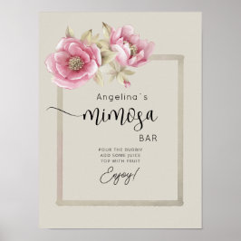 Poster MIMOSA BAR for bridal showers.