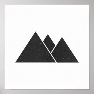 Poster minimalistisk svartvit triangel