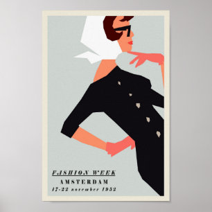 Poster - Mode-veckan Amsterdam 1952