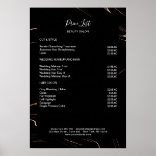 Poster modern marble Black Rosegold Pricelist