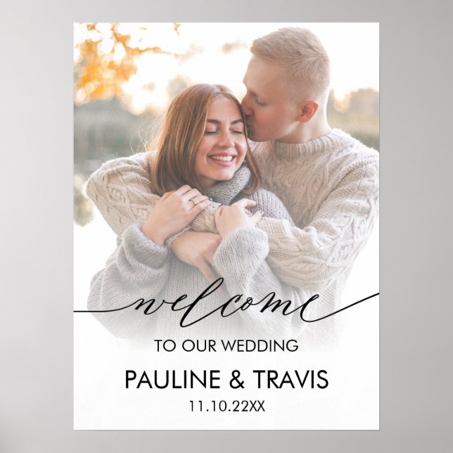 Póster Modern Welcome sign wedding photo sign Poster (Framsidan)