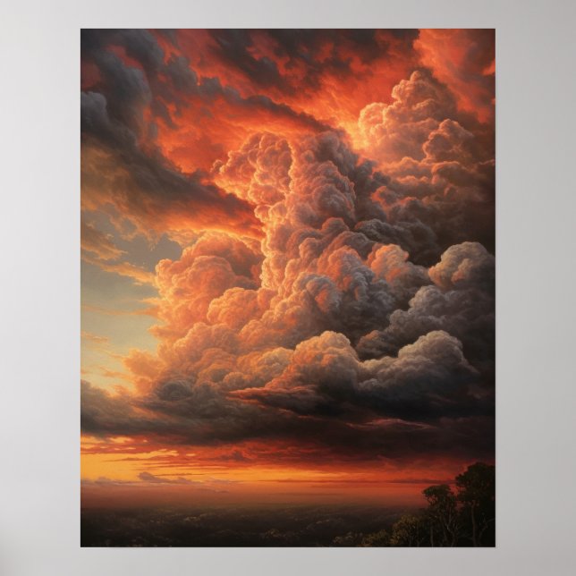 Poster moody teckningsutskrift av konst (Framsidan)
