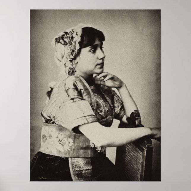 Poster: Moorish Woman, Tangier, Marocko 1898 Poster (Framsidan)