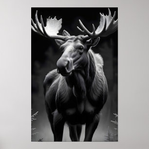 Poster moose Wildlife Majestic Nature Life Art
