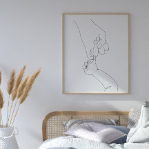 Poster mor och Baby Hand Skriv ut