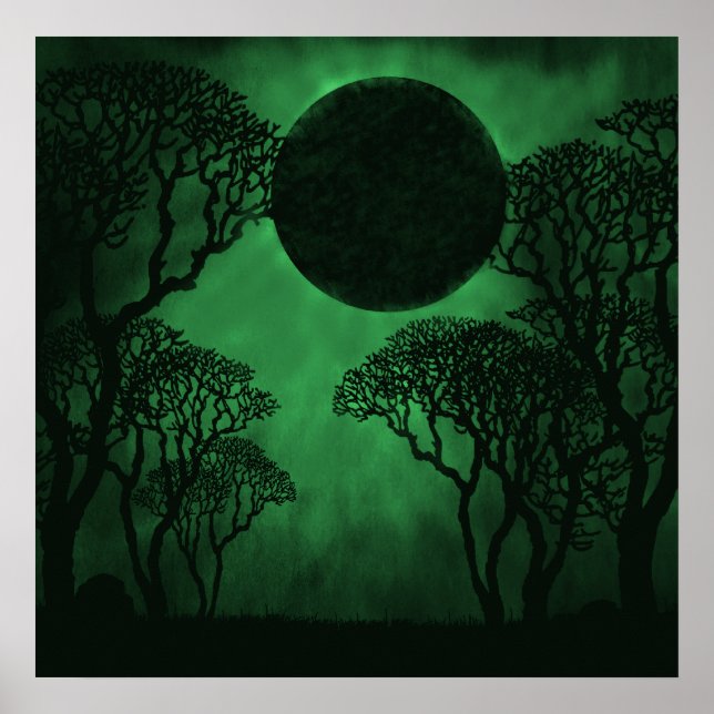 Poster mörk Forest Eclipse (Framsidan)