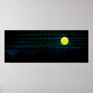 Poster mörk Nattfull måne