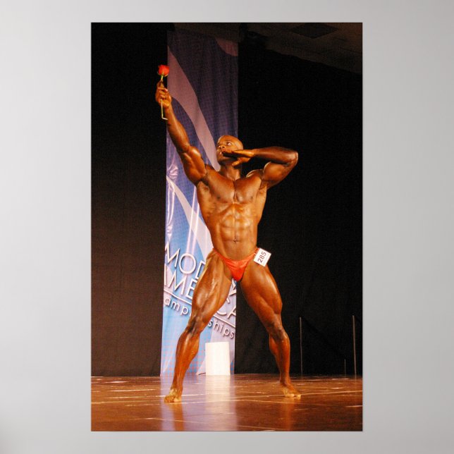 Poster, Morris Mendez, BodyBuilder med ro Poster (Framsidan)