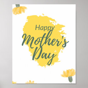 Poster Mors dag Helgdag för gult