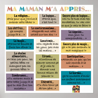 Poster "Morsa Maman m'a appris" - Moi Toppen Maman